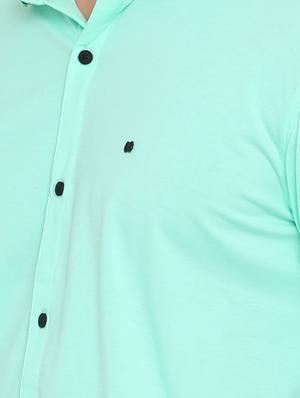 green cotton blend casual shirt - 15580953 - Standard Image - 4