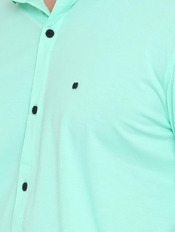 green cotton blend casual shirt - 15580953 - Zoom Image - 4