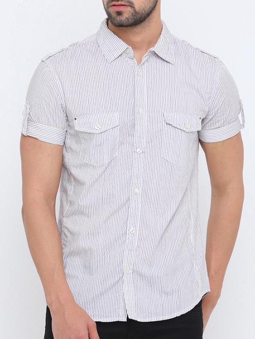 purple cotton casual shirt - 15580963 - Standard Image - 1