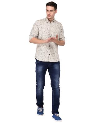 beige cotton casual shirt - 15581534 - Standard Image - 4