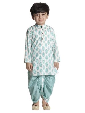 green cotton kurta set - 15581848 - Standard Image - 4