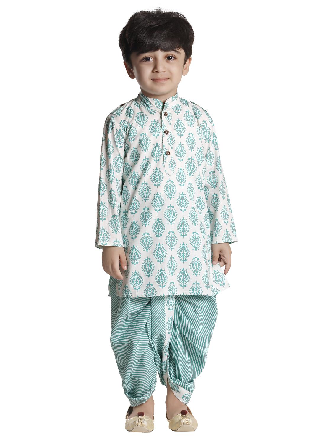 green cotton kurta set - 15581848 - Zoom Image - 4