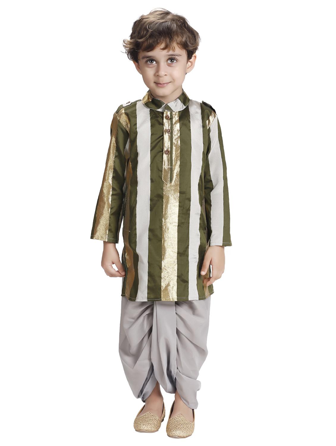 green silk kurta set - 15581854 - Zoom Image - 4