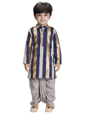 blue silk kurta set - 15581858 - Standard Image - 4