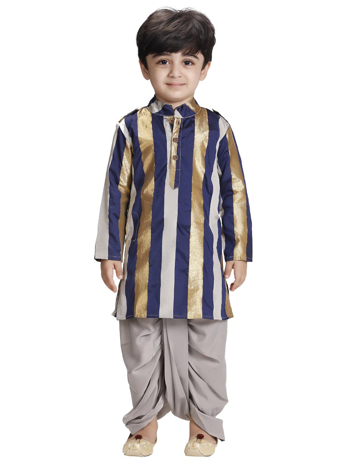blue silk kurta set - 15581858 - Zoom Image - 4