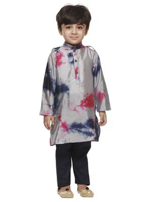 grey silk kurta set - 15581862 - Standard Image - 4