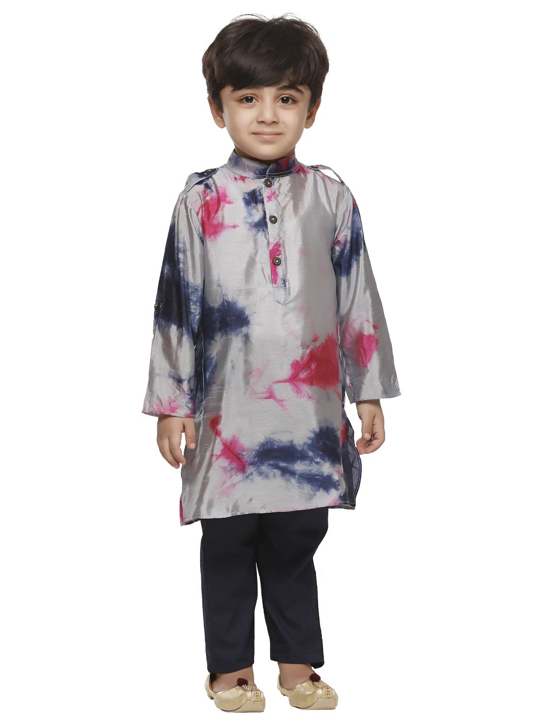 grey silk kurta set - 15581862 - Zoom Image - 4