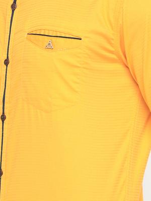 yellow cotton casual shirt - 15582605 - Standard Image - 4