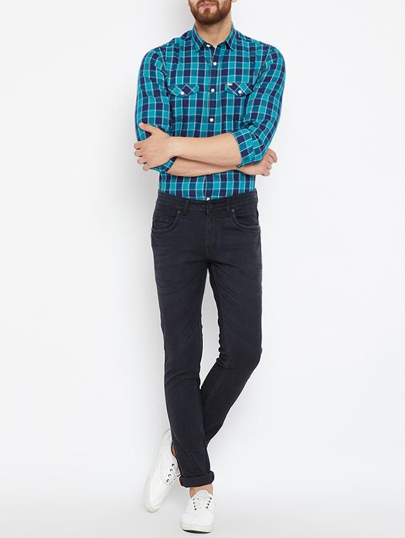 black denim plain jeans - 15583026 - Zoom Image - 4