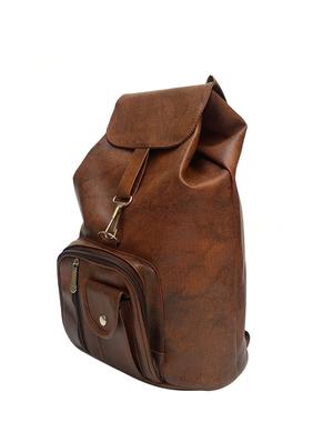 brown leatherette (pu) regular backpack - 15584053 - Standard Image - 4