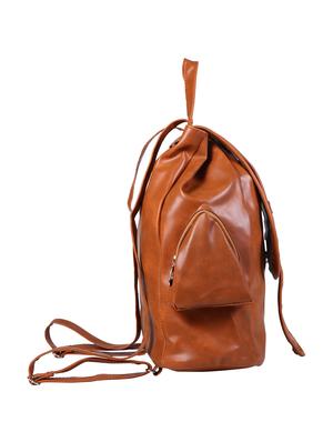 brown leatherette (pu) regular backpack - 15584059 - Standard Image - 4
