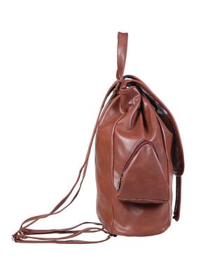 brown leatherette (pu) regular backpack - 15584060 - Standard Image - 4