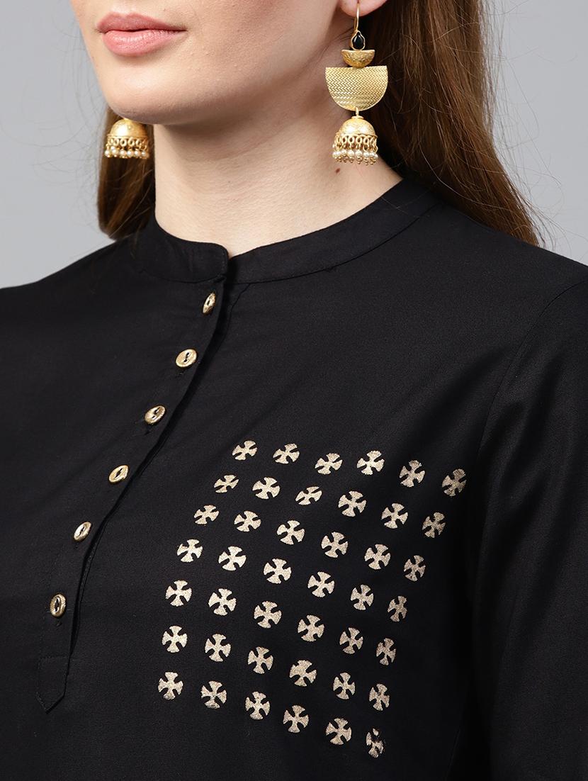 Foil printed kurta with palazzo set - 15586825 - Zoom Image - 4