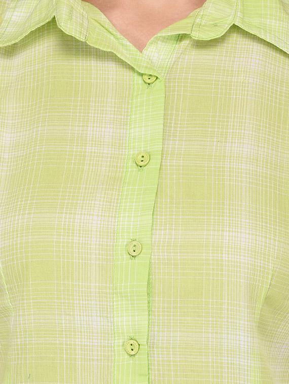 short sleeved checkered shirt - 15591376 - Zoom Image - 4