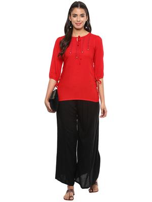 tie up neck lace detail top - 15591391 - Standard Image - 4