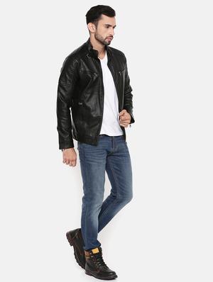 black leather biker jacket - 15601734 - Standard Image - 4