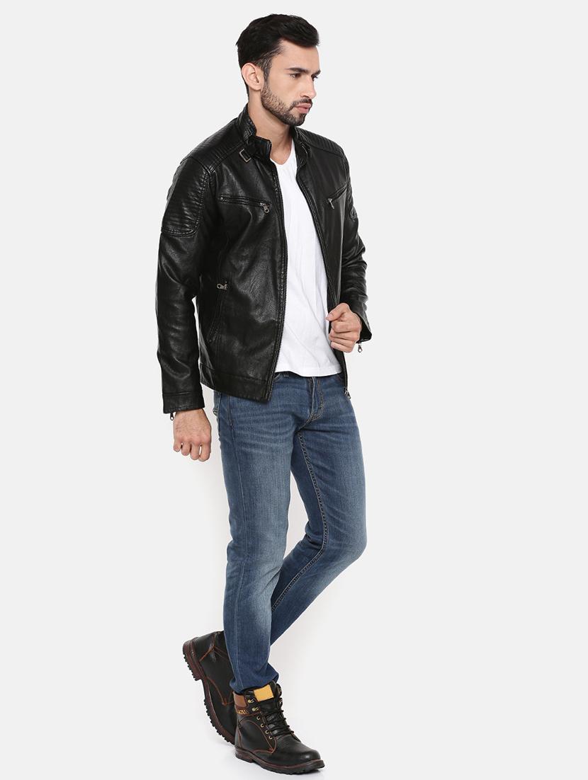 black leather biker jacket - 15601734 - Zoom Image - 4