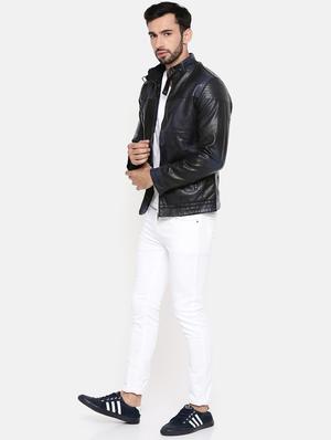 black leather biker jacket - 15601746 - Standard Image - 4