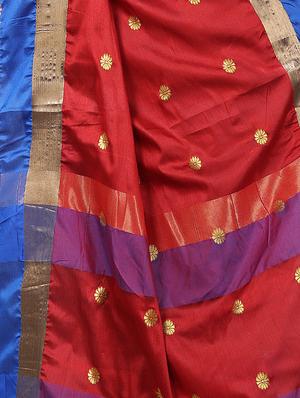 Zari motifs woven saree with blouse - 15604164 - Standard Image - 4