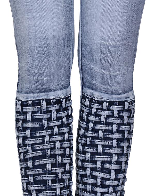 basket weave stone washed jeans - 15604545 - Zoom Image - 4