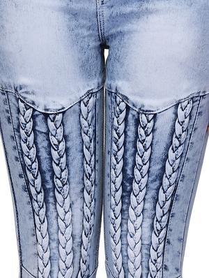 braid weave stone washed jeans - 15604546 - Standard Image - 4