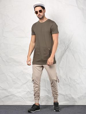 olive green cotton t-shirt - 15604856 - Standard Image - 4