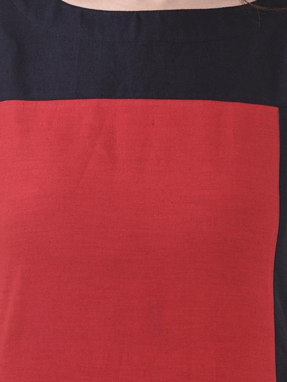 Color block straight kurta - 15605811 - Zoom Image - 4
