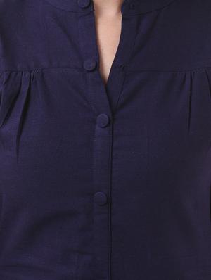 Twlight blue straight kurta - 15605812 - Standard Image - 4