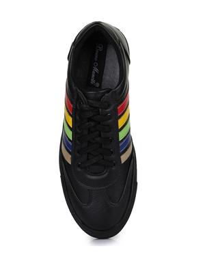 black leatherette lace up sneakers - 15606353 - Standard Image - 4