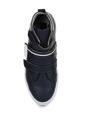 navy leatherette slip on sneakers - 15606356 - Standard Image - 4
