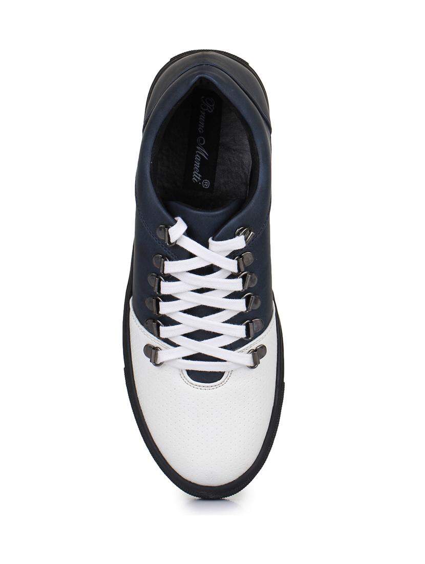 navy leatherette lace up sneakers - 15606357 - Zoom Image - 4