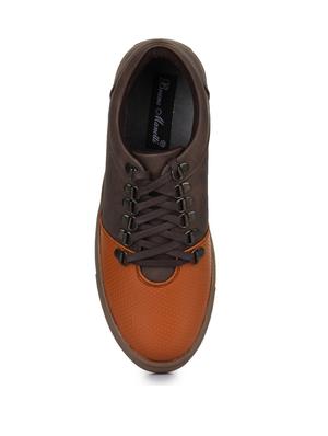 brown leatherette lace up sneakers - 15606358 - Standard Image - 4