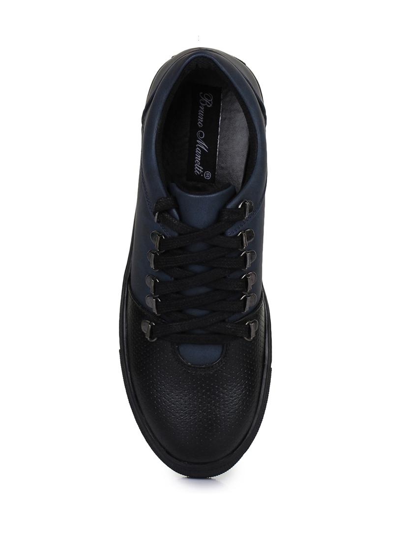 navy leatherette lace up sneakers - 15606359 - Zoom Image - 4
