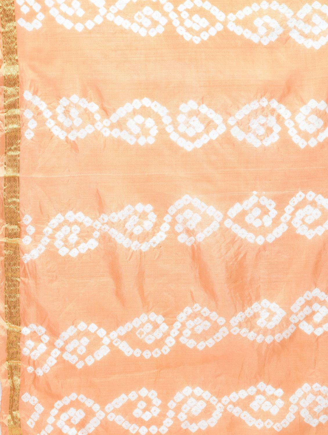 Bottle green bandhani saree with blouse - 15606519 - Zoom Image - 4