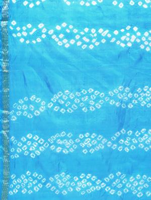 Zari bordered bandhani saree with blouse - 15606520 - Standard Image - 4