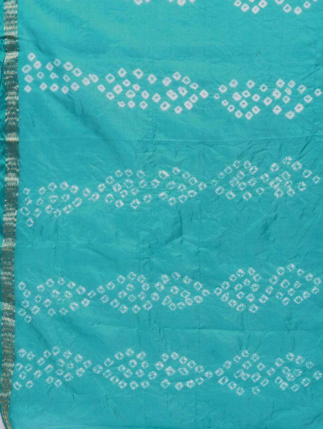 Zari bordered bandhani saree with blouse - 15606523 - Zoom Image - 4