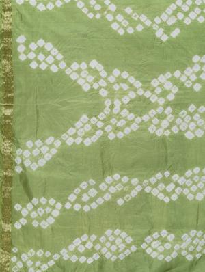 Zari bordered bandhani saree with blouse - 15606525 - Standard Image - 4