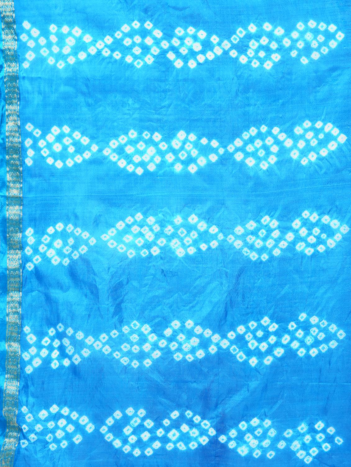 Zari bordered bandhani saree with blouse - 15606526 - Zoom Image - 4