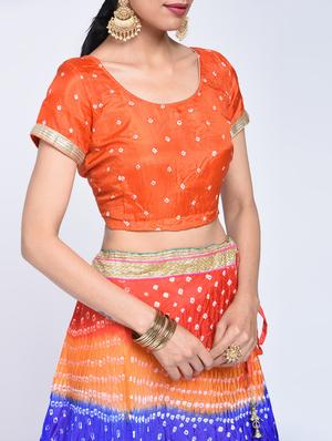 Bandhani flared lehenga set - 15606529 - Standard Image - 4