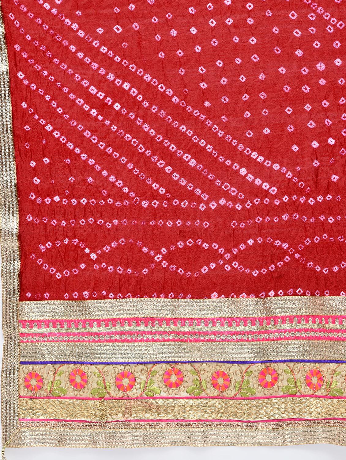 bandhani flared lehenga set - 15606530 - Zoom Image - 7