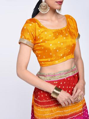 Bandhani flared lehenga set - 15606531 - Standard Image - 4