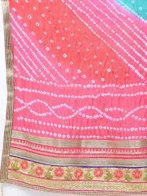 Bandhani flared lehenga set - 15606532 - Standard Image - 7