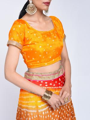 Bandhani flared lehenga set - 15606533 - Standard Image - 4