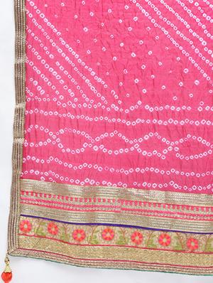 Bandhani flared lehenga set - 15606537 - Standard Image - 7