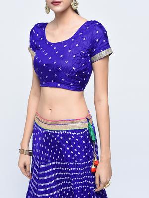Bandhani flared lehenga set - 15606539 - Standard Image - 4