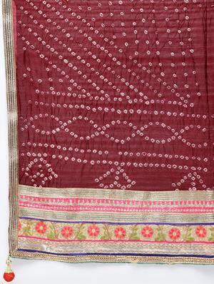 Bandhani flared lehenga set - 15606541 - Standard Image - 7
