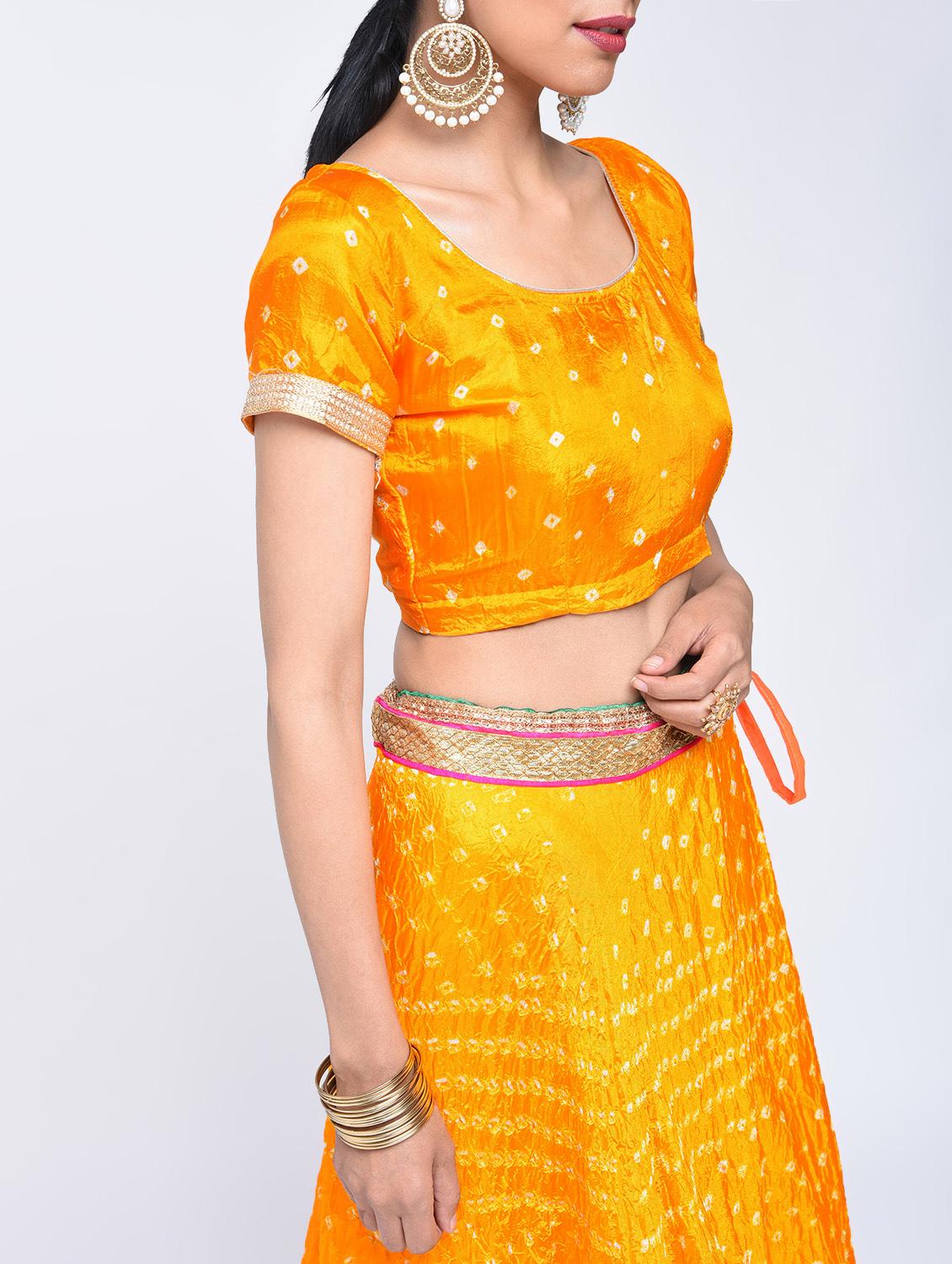 Bandhani flared lehenga set - 15606542 - Zoom Image - 4