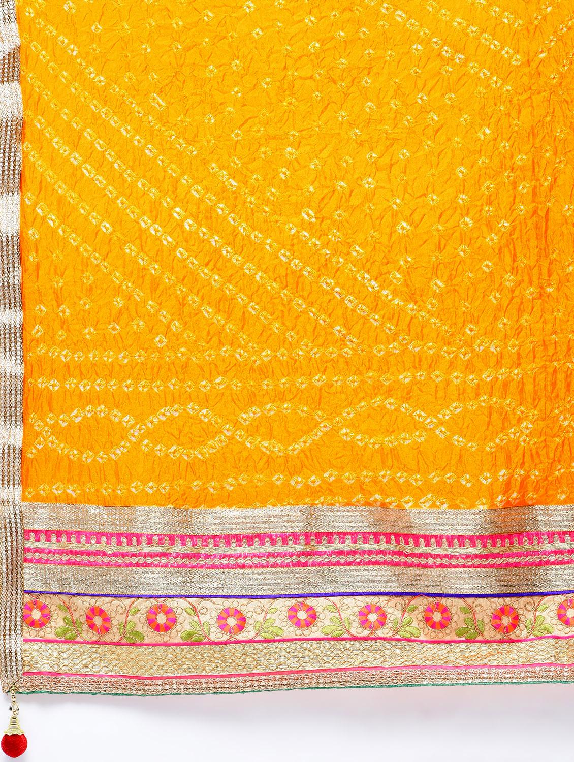 Bandhani flared lehenga set - 15606542 - Zoom Image - 7