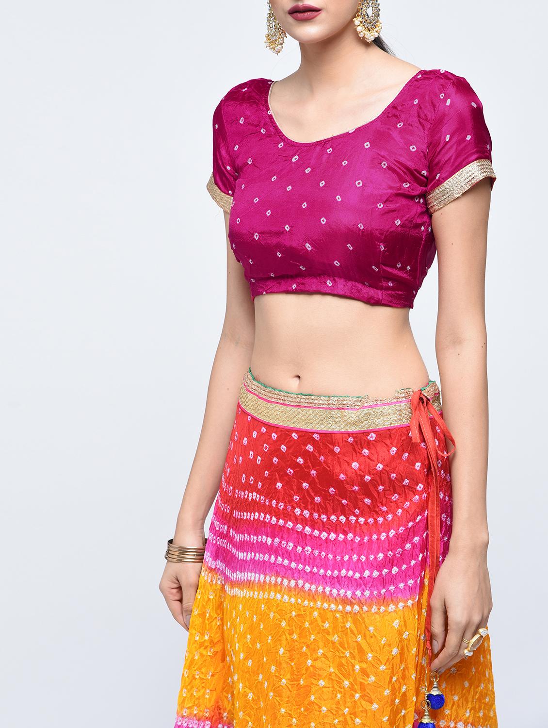 Bandhani flared lehenga set - 15606543 - Zoom Image - 4