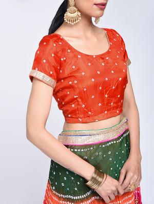 bandhani flared lehenga set - 15606544 - Standard Image - 4